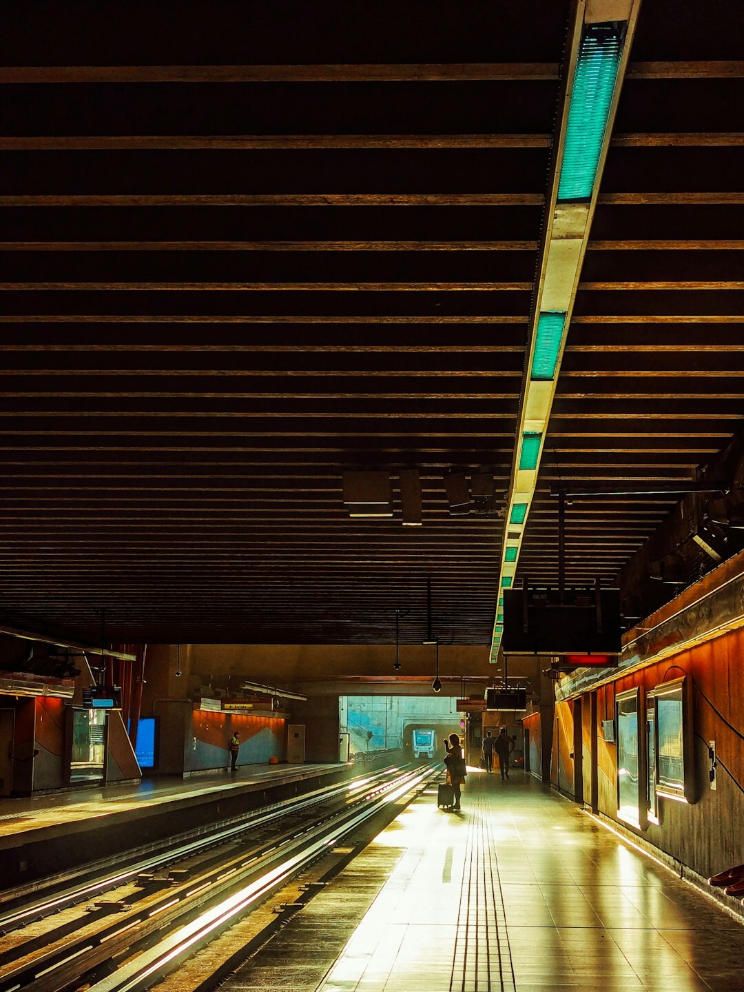 Interior of a modern metro station in Santiago, Chile